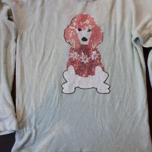 Poof! Girl Large Green Poodle Long sleeve shirt